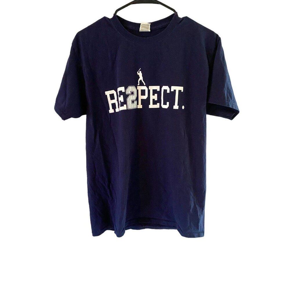 Respect Baseball Navy Blue Tee Shirt Fruit Of The Loom Mens M